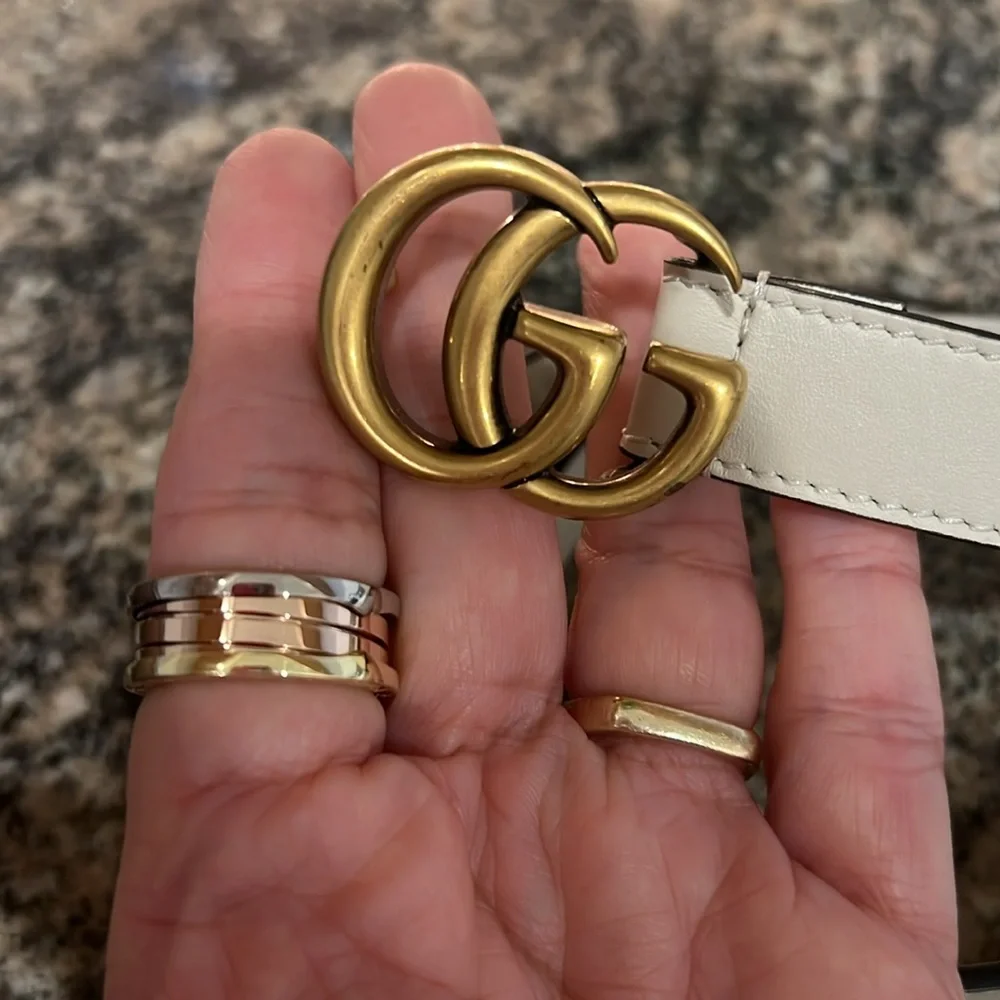 Gucci Calfskin Double GG 20mm Belt